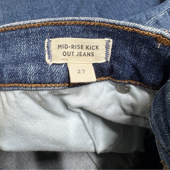 {Madewell} "Mid Rise Kick Out Jeans" Blue Bootcut Ankle Length Stretch Denim - Picture 7 of 9